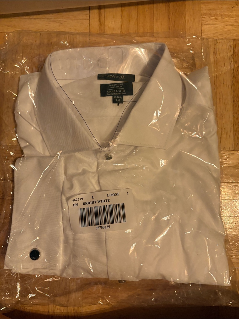 RW&CO. Men's Bright White Dress Shirt - Point Collar